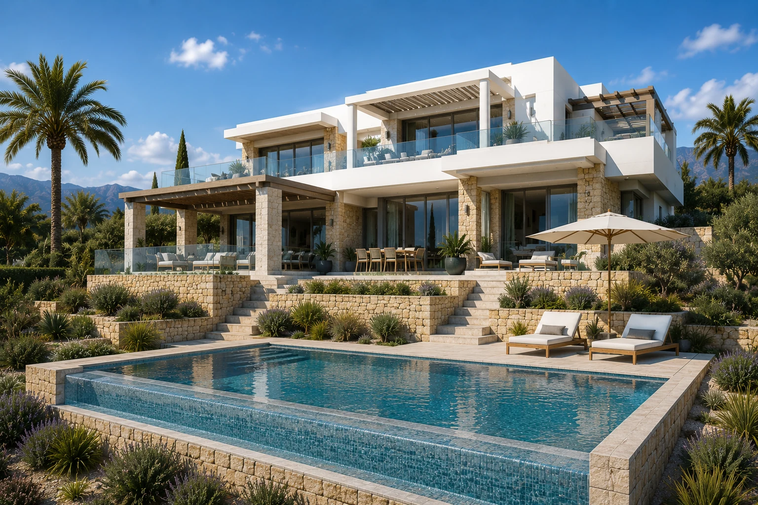 Terraced Mediterranean ISB villa concept in Spain