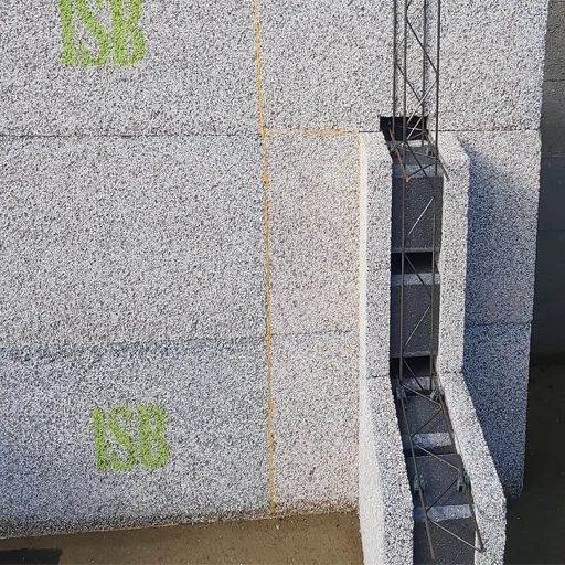ISB PHC-250 wall elements with steel reinforcement positioned between permanent formwork elements
